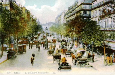 Boulevard Montmartre, Paris, ca. 1900 av Unbekannter Künstler