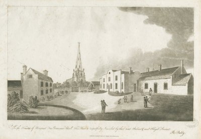 Brewood Grammar School: akvatintgravering, 30. januar 1799 av Unbekannt