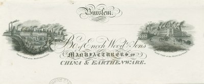 Burslem - Bill overskriften til Enoch Wood & Sons: gravering, nd [?19th cent] av Unbekannt