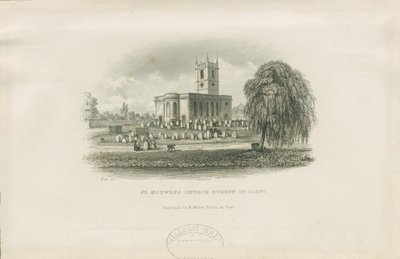 Burton-upon-Trent - St. Modwens kirke: stålgravering, og [?1800-tallet] av Unbekannt