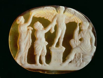 Cameo av Ikaros og Daedalus med Persephone og Artemis av Unbekannt