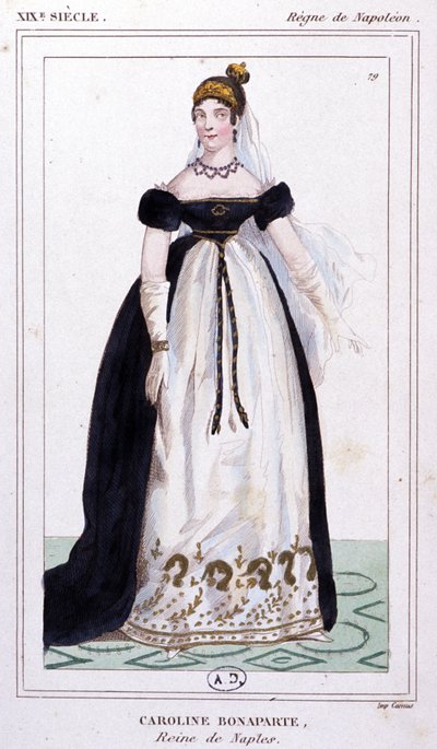 Caroline Bonaparte, ca. 1810 (gravering) av Unbekannter Künstler