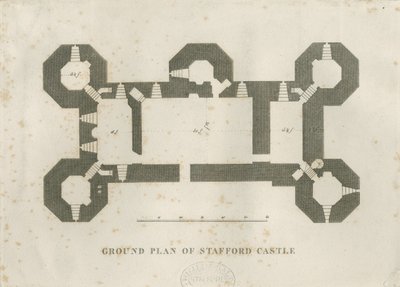Castle Church - Stafford Castle: gravering og [1800-tallet] av Unbekannt