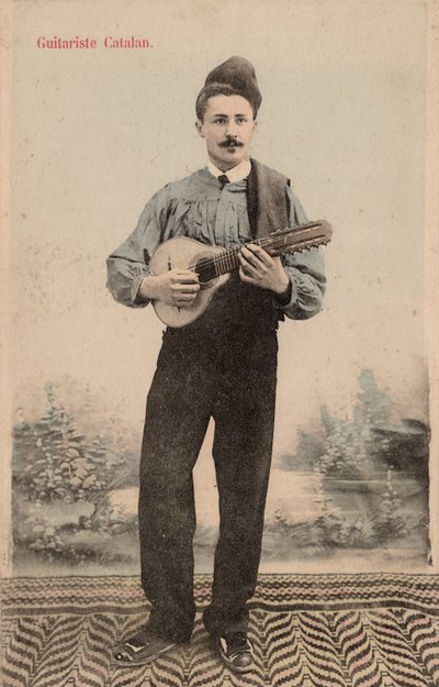 Katalansk gitarist, ca. 1910 (postkort) av Unbekannter Künstler