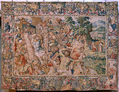 Kathedrale (Cathédrale Saint-Maurice). Flämischer Wandteppich. von 