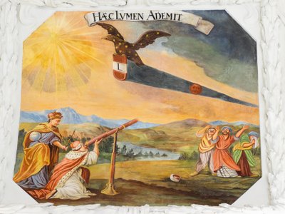 Takfreskomaleri i midtgangen til St. Katarina-kirken, allegoriske skildringer av seirene til keiser Leopold I over osmanerne, Habsburgernes mausoleum, Graz, Steiermark, Østerrike, Europa (bilde) av Unbekannter Künstler