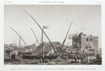 Feirer den årlige åpningen av diket ved Kairo-kanalen, Egypt, ca 1798 av Unbekannt