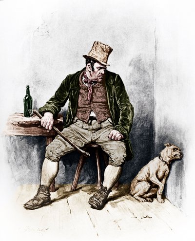 Charles Dickens 'Oliver Twist': portrett av Bill Sykes 7. februar 1812 - 9. juni 1870. Illustrasjon av Frederick Barnard (engelsk illustratør 1846-1896) av Unbekannt