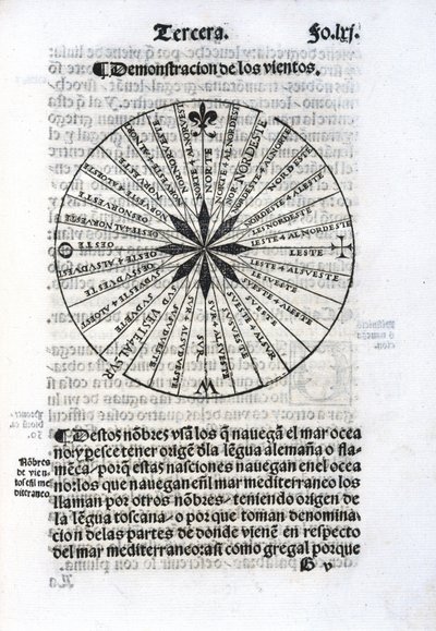 Kart som viser havvind av Unbekannt