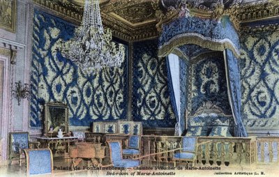 Chateau de Fontainebleau: soverom til dronning Marie Antoinette (1755-1793) - Postkort sent på 1800- og 1900-tallet av William M. Timlin