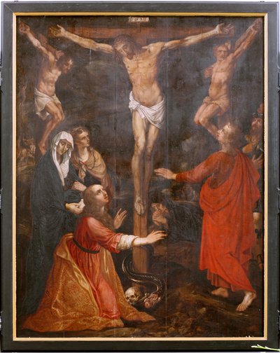 Kirke (Eglise Saint-martin). Interiør. Triptich. Korsfestelsen. av Unbekannter Künstler