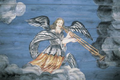 Nærbilde av et maleri, Etnografisk friluftsmuseum, Riga, Latvia av Benjamin Baud