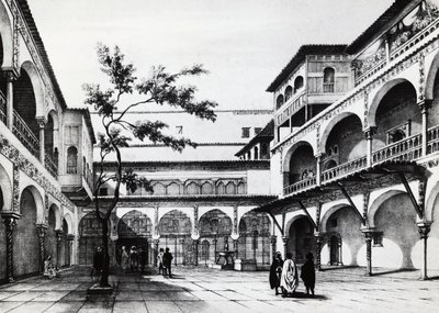 Gårdsplassen til Kasbah-festningen i Alger av J.B. and Brown J. Rowbotham