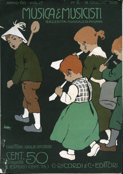 Forside til det italienske musikkmagasinet "" Musica e Musicisti "", Gazzetta Musicale di Milano, Ricordi av Unbekannter Künstler