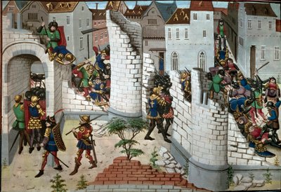 Korstog: erobringen av Jerusalem. Detalj. (miniatyr) av Unbekannter Künstler