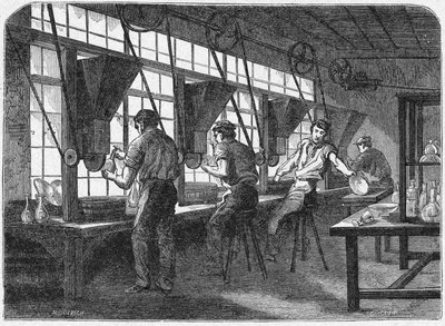 Sliping av krystall, ca. 1880 (gravering) av Unbekannter Künstler