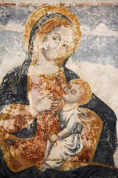 Frisk forfalt i Santa Maria dell'Alizza-kirken, Alezio, Apulia: Jomfru og barn, Alezio, Italia av Unbekannt