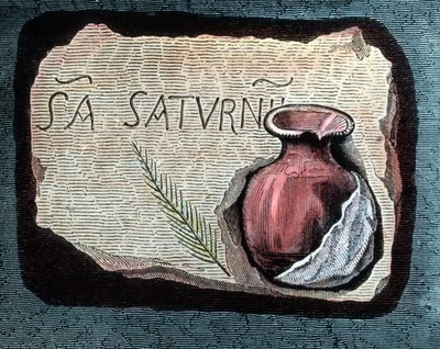 Skildring av en boks der blod fra de tidlige kristne martyrene ble samlet inn av Unbekannter Künstler