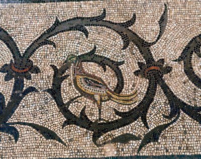 Detalj av gulvet i den tidlige kristne basilikaen i Aquileia, Udine av Unbekannt