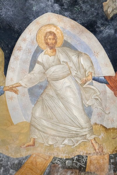 Detalj av Anastasis-fresken, kirken til St. Frelseren i Chora, Parekklesion av Unbekannter Künstler