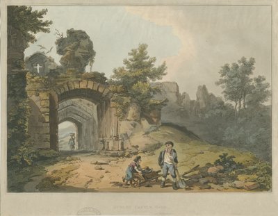 Dudley Castle - The Keep: farget akvatintgravering, og [?1800-tallet] av Unbekannt