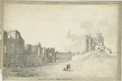 Dudley Castle: sepia vask tegning, nd [c 1790] av Unbekannt