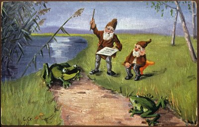 Dverger og frosker, ca. 1910 (postkort) av Unbekannter Künstler