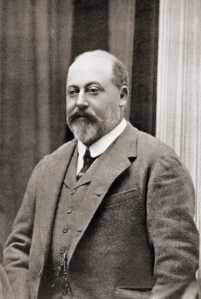 Edward VII, fra Auld Acquaintance Further Reminiscences, publisert ca. 1929 (litho) av Unbekannt