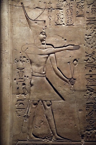 Egypt, Medamud, Montu tempeldør, detalj, 221-205 f.Kr. av Unbekannter Künstler