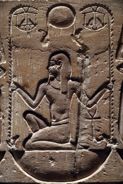 Egypt, Medamud, Montu tempeldør, detalj 221-205 f.Kr. av Unbekannter Künstler