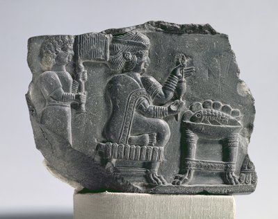 Elamitt-kvinne som spinner, ny-elamitt-periode, ca. 700–600 f.Kr. (bitumen) av Unbekannt