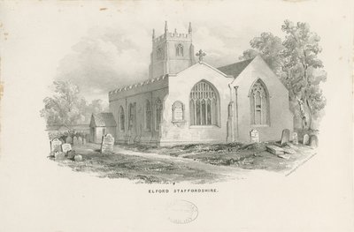 Elford Church: litografi, og [1800-tallet] av Unbekannt