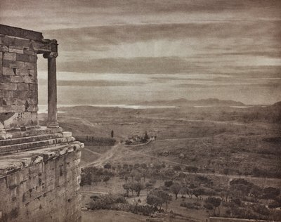 «En Grèce par monts et par vaux» («I Hellas gjennom fjell og daler»): Athendalen fra høydene av Propyléene av Unbekannter Künstler