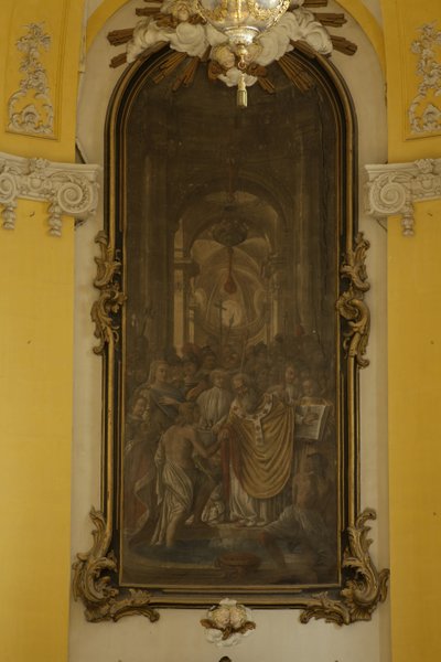 FRANKRIKE. STORE ØST. MURTHE-AND-MOSELLE. Luneville. Saint James kirke. Maleri av Jean Girardet i koret. Barokk kunst. Arkitektur. Fotografering av Unbekannt