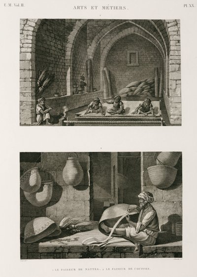 Fabrikasjon, andre mattemakere og kurvvevere, Egypt, ca 1798 av Unbekannt