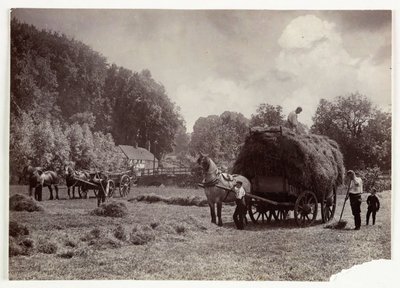 Landwirtschaftsszenen, Ernte & Lagerung, Vor 1900 Heuernte, ca. 1890 von Unbekannt
