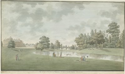 Fisherwick Hall: vannfargemaleri, 1786 av Unbekannt