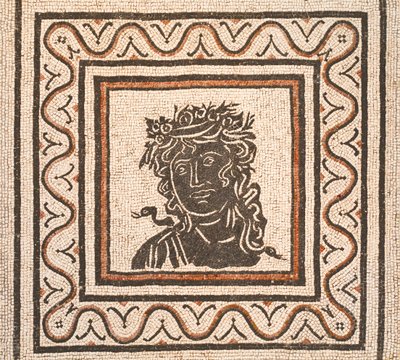 Gulvmosaikk med bildet av en årstid i sentrum, tredje århundre e.Kr., Romas nasjonale museum (museo nazionale romano), Roma, Italia av Unbekannter Künstler