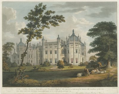 Forton - Aqualate Hall: tonet akvatintgravering, nd [c 1814] av Unbekannt
