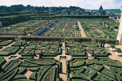 Frankrike, sentrum, Loire-dalen, hager ved Villandry slott, hager av Benjamin Baud