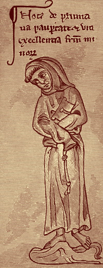 Franciscan - fra tegning av Matthew Paris av Unbekannter Künstler