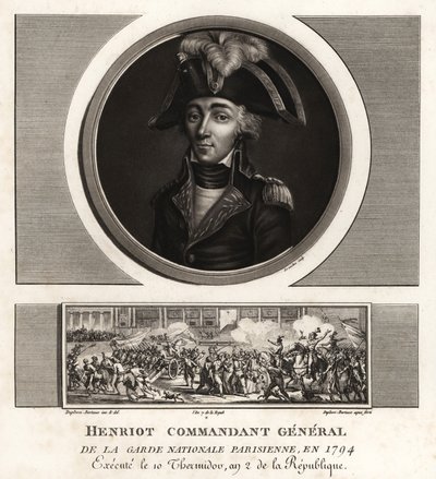 Francois Henriot, Jacobin-leder, generalkommandant for den parisiske nasjonalgarden, henrettet 1794 av Unbekannt