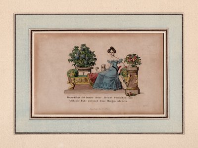 Vennskap skal alltid pryde dine kvelder, Augsburg, ca. 1830 (gravering) av Unbekannter Künstler