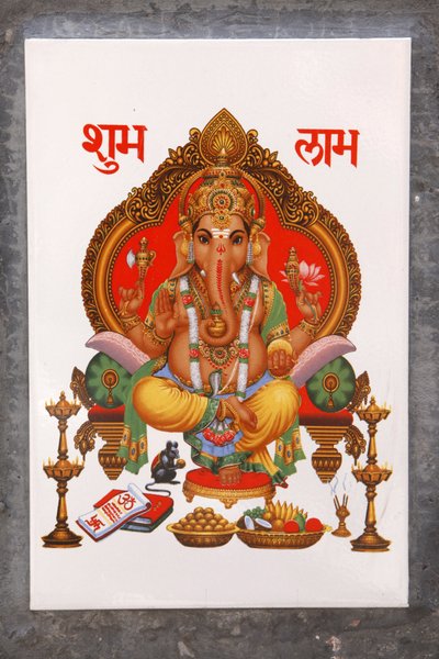 Ganesh-bilde på en keramisk flis, Rishikesh, India av Unbekannt