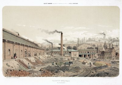 General Industrial Scenes Coalmine ved Valentin Cocq, Belgia av Unbekannt