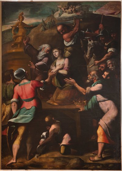 Genova, Duomo (St. Lawrence Cathedral), inne, Baptistery (tidligere Church of St John the Old): "Martyrdom of St Catherine", av Cesare og Alessandro Semino av Unbekannter Künstler