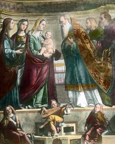 Goethe reiser til Venezia, her maleriet av den hellige Maria som viser Jesus ved templet av Carpaccio av Unbekannter Künstler