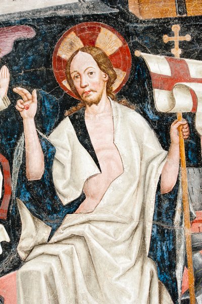 Gotisk freskomaleri; Oppstandelse; 5. Kloster; Katedral; Brixen; Sør-Tirol; Italia; Europa av Unbekannt