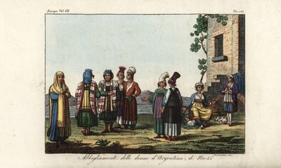 Gresk og italiensk kvinnedrakt av Unbekannt