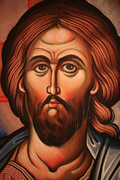 Gresk-ortodoks ikon som viser Kristus Thessalonique Hellas av Unbekannt